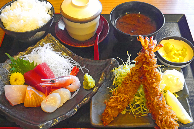 エビフライ&刺身定食